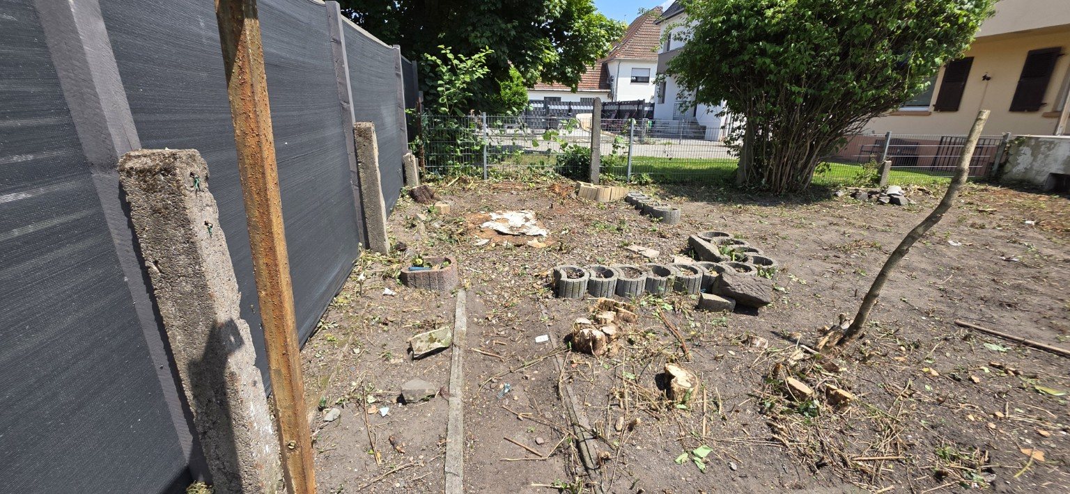 Gartenbereich vor der Pflege